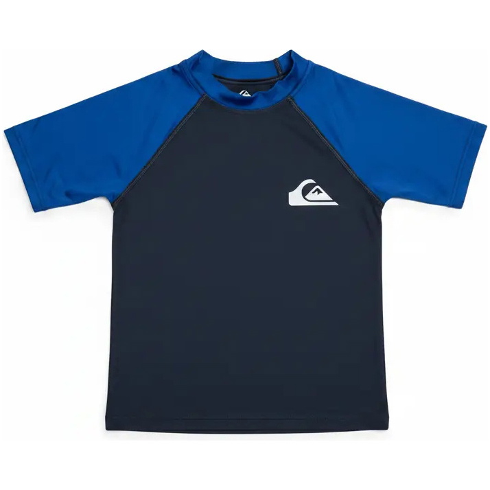 2026 Quiksilver Junior Everyday UPF50 Short Sleeve Rash Vest AQBWR03064 - Dark Navy / Monaco Blue